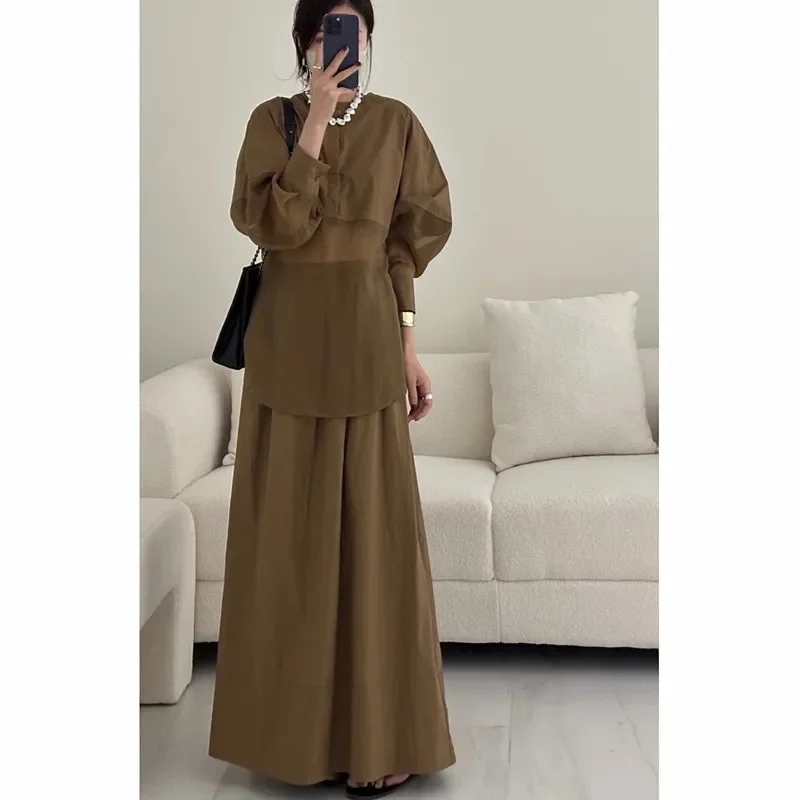 Luxury Minimalist Two-piece Set  Women Summer Oversized Chubby Retro New Chinese Style Loose Cool Style Half Body Skirt Trend