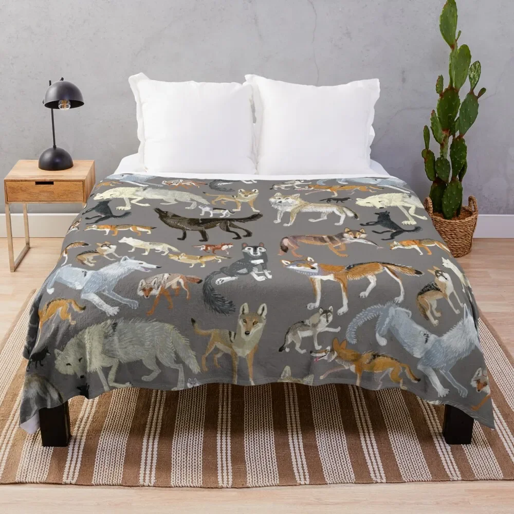 Wolves of the worldGrey Throw Blanket wednesday Sleeping Bag Blankets