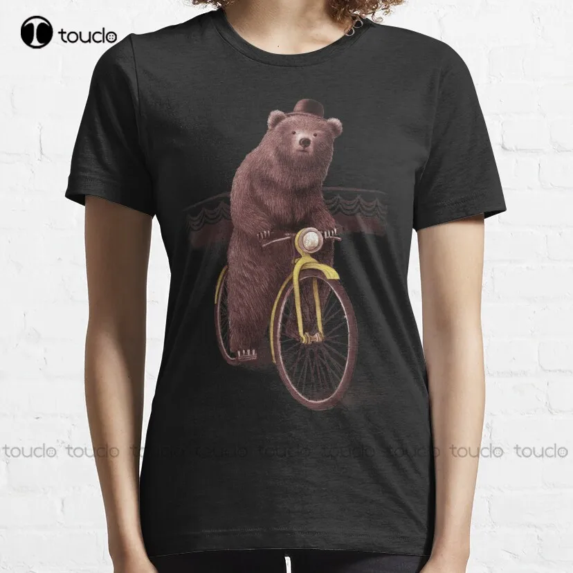 Barnabus Bear Bike Circus Cycling Cute Funny Vintage Animals Hat Classic T-Shirt Custom Aldult Teen Unisex Fashion Funny New