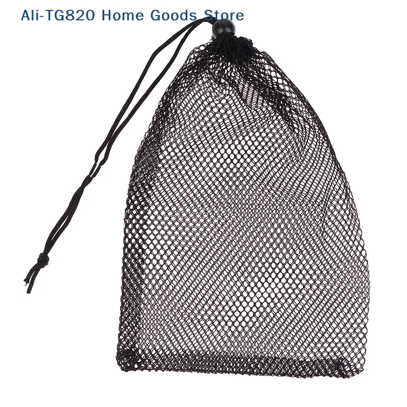 [TG820]Multi Purpose Black Durable Nylon Mesh Drawstring Bag Storage Pouch Home Travel Outdoor Activity Laundry Bag Stuff Sack
