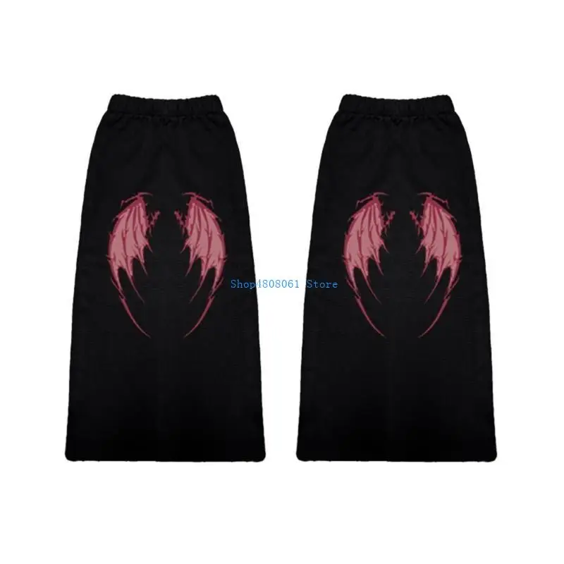

T3LC Women Flared Leg Warmers Harajuku Leg Cover Middle Tube Socks Long Leg Socks