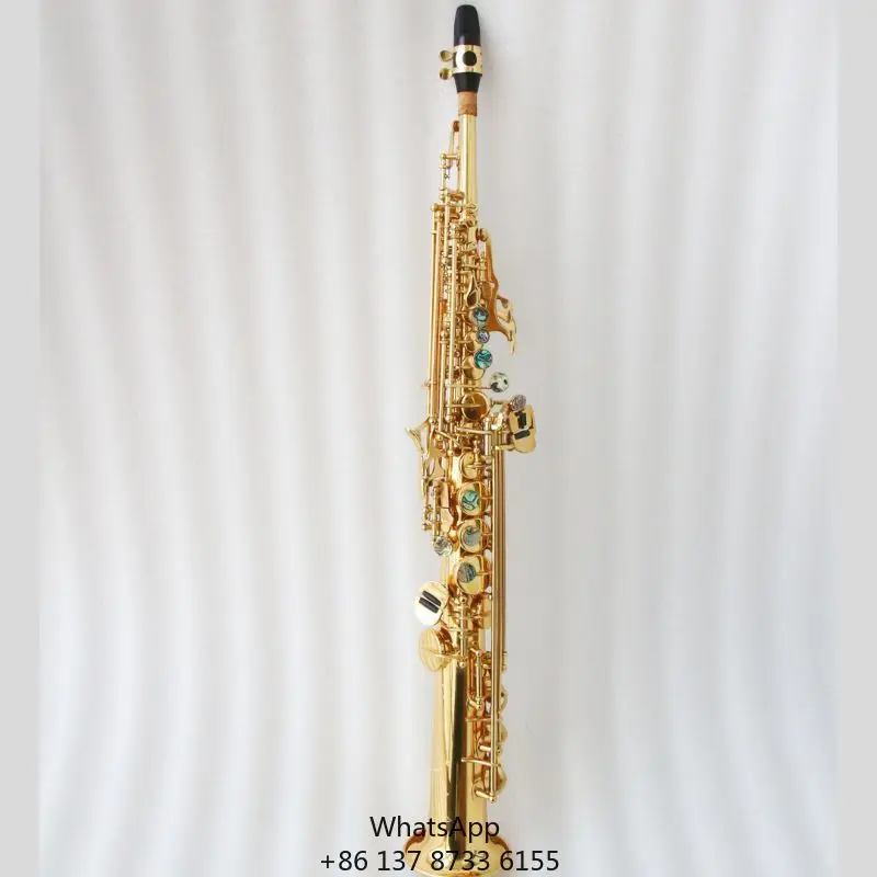 

High Quality Brass Soprano Saxophone Gold Lacquered Soprano Saxophone With Case Straight Soprano Saxophone