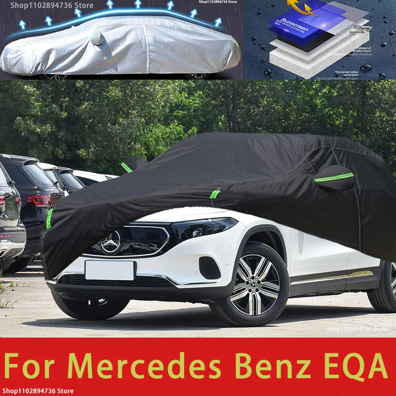 

For Mercedes benz EQA Fit Outdoor Protection Car Covers Snow Cover Sunshade Waterproof Dustproof Exterior black car cover