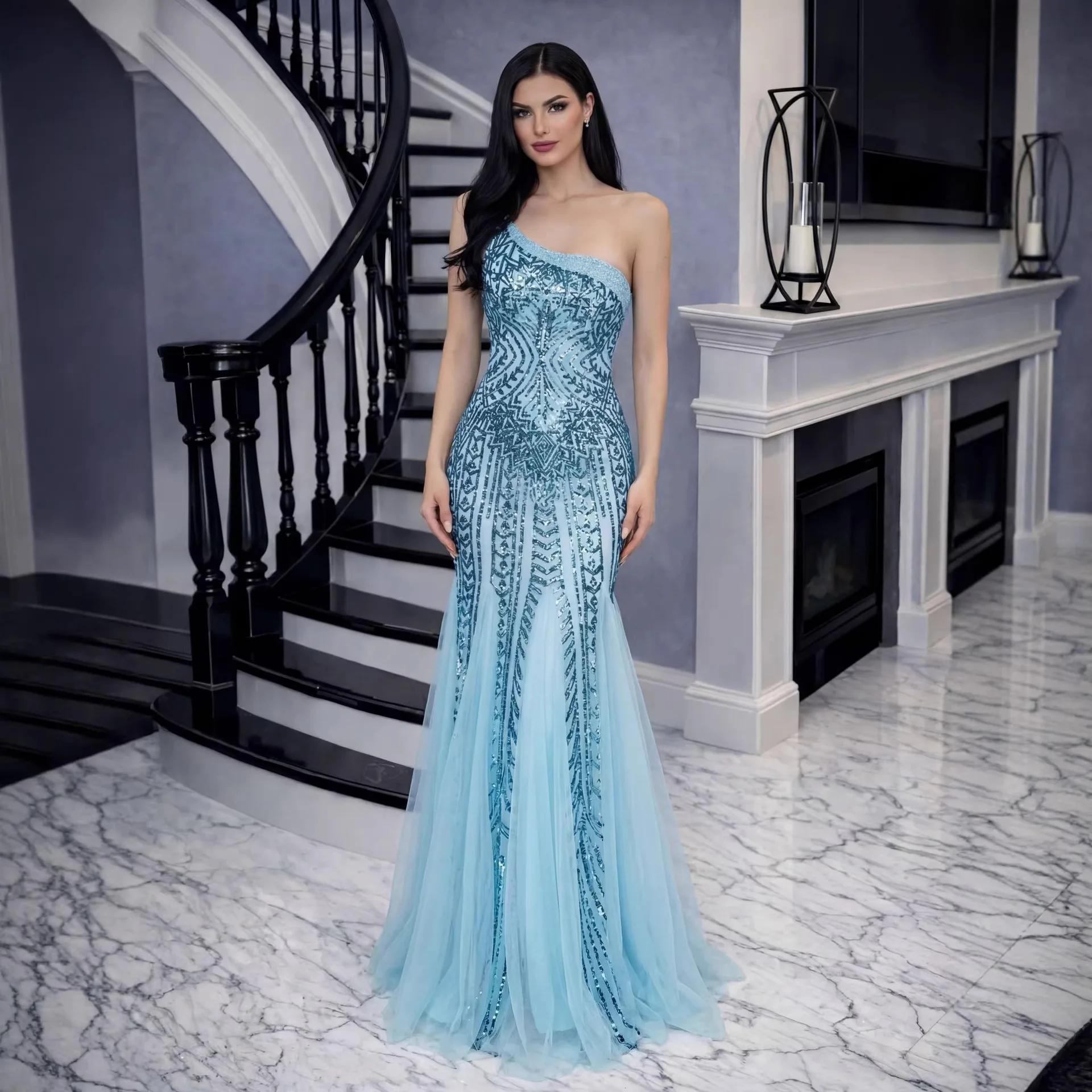 Sequins Sexy Bodycon Sleeveless Dress Long Evening Dress Women Party High End Formal Dresses Spring Summer view 4