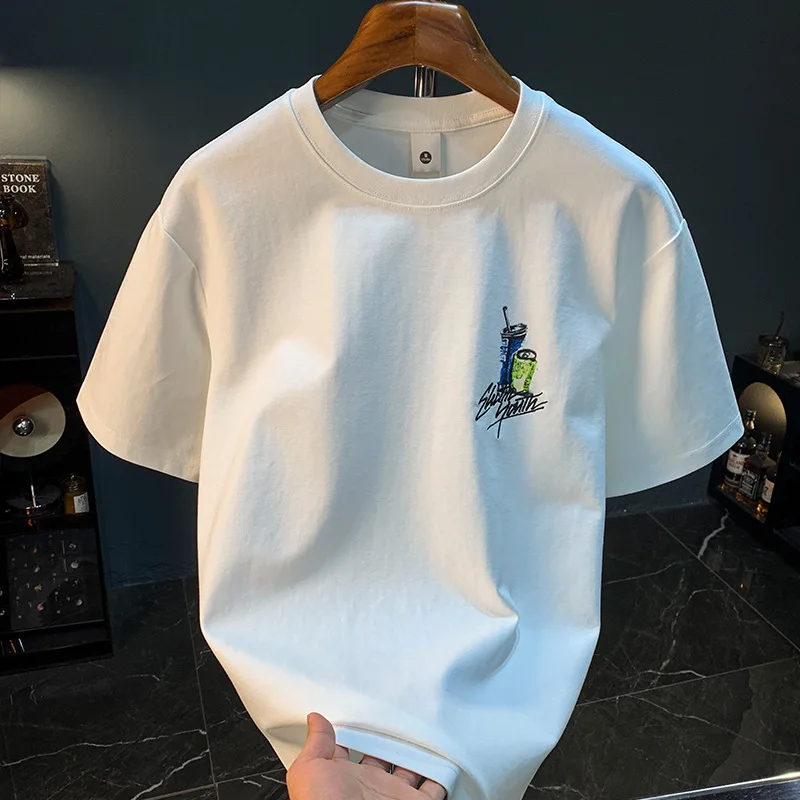 Summer printed T-shirt for men in 2025, thin, trendy, loose