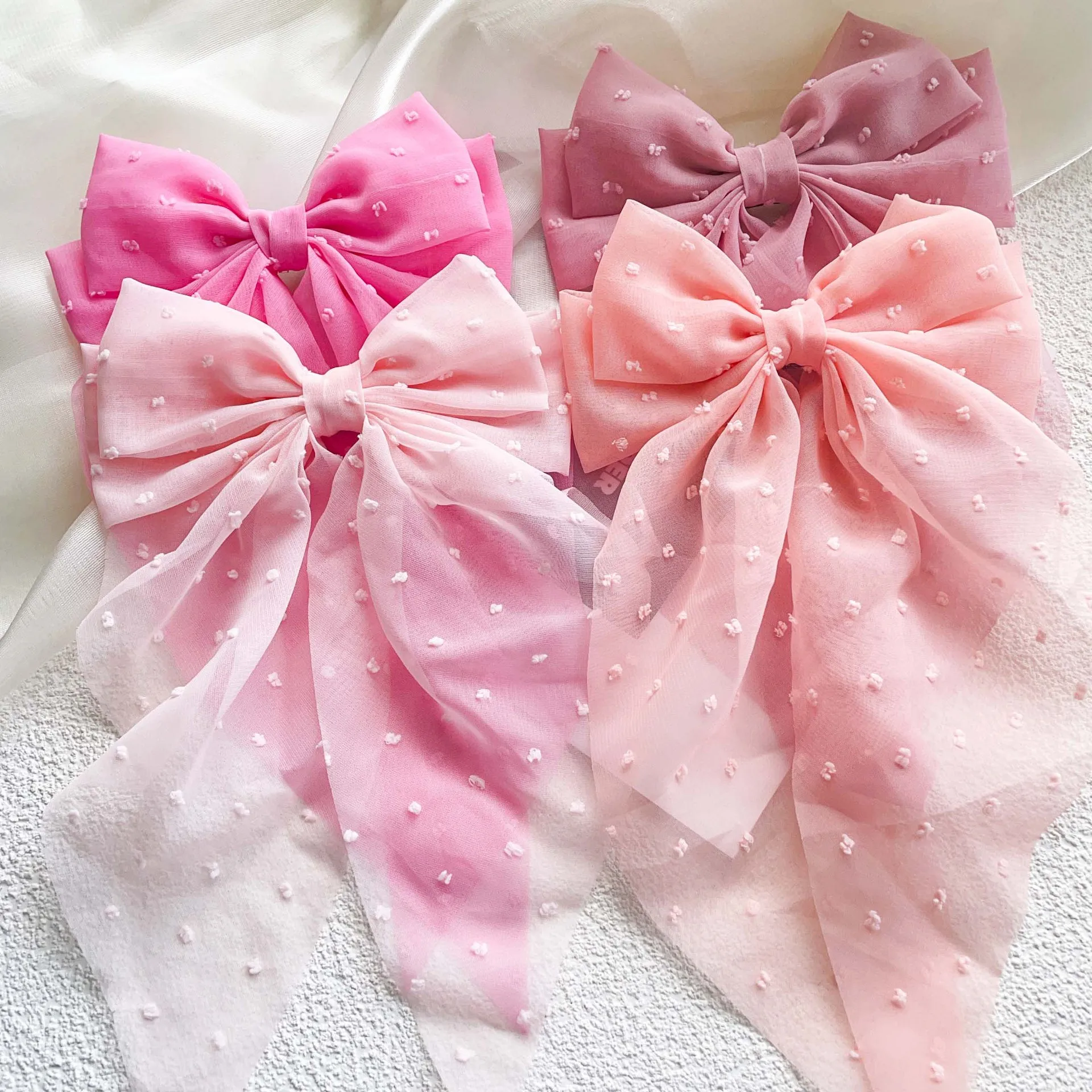 

Oversized Bow Headband Hair Clip For Women Fashion Simple Solid Satin Spring Clip Ponytail Bow Party Gift
