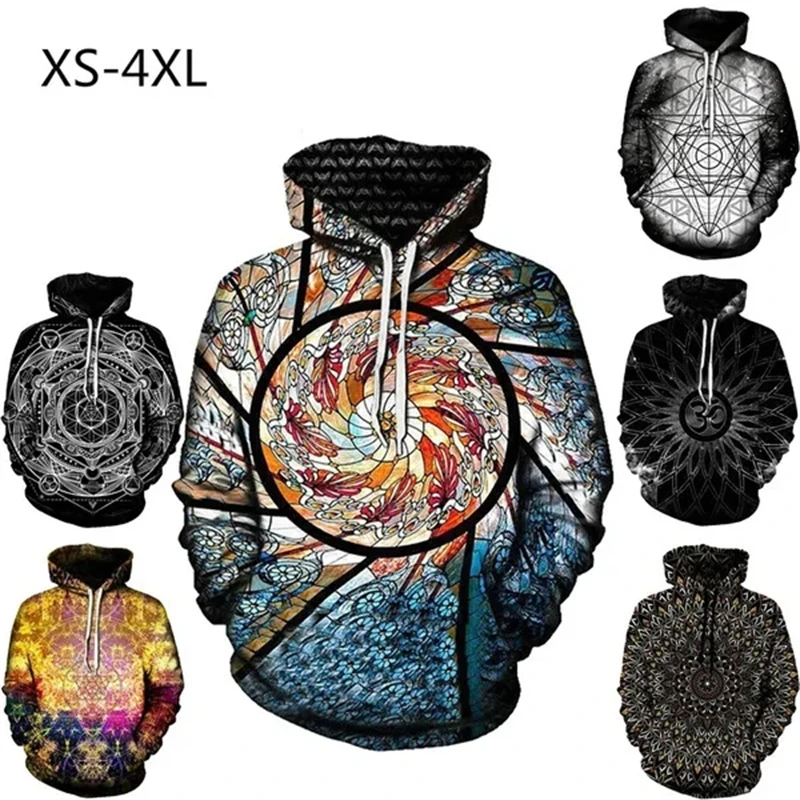 Metatron Sacred 3D Printed Hoodies Sweatshirt Hipster Street Wear Hip Hop Pullover Oversized Loose Plus Size 100-4XL Hooded Tops