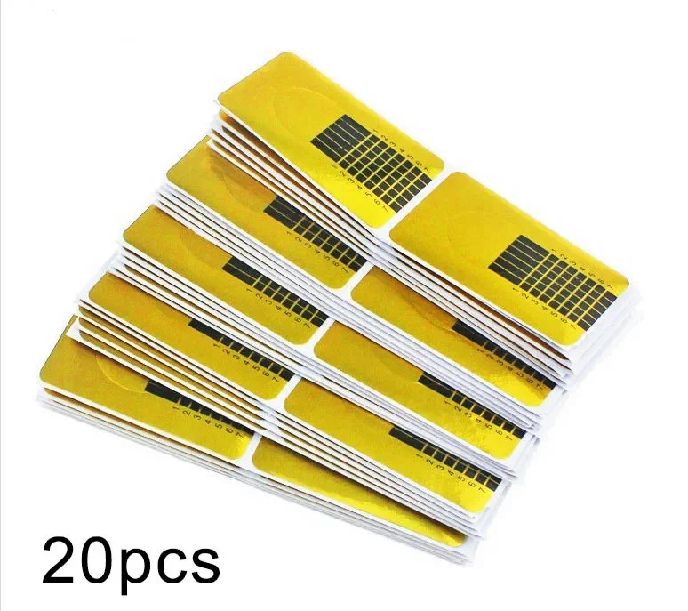 20 conjuntos de moldes para extensão de unhas em gel, estilo francês, adesivos para alongamento, estêncil, pontas e acessórios para manicure