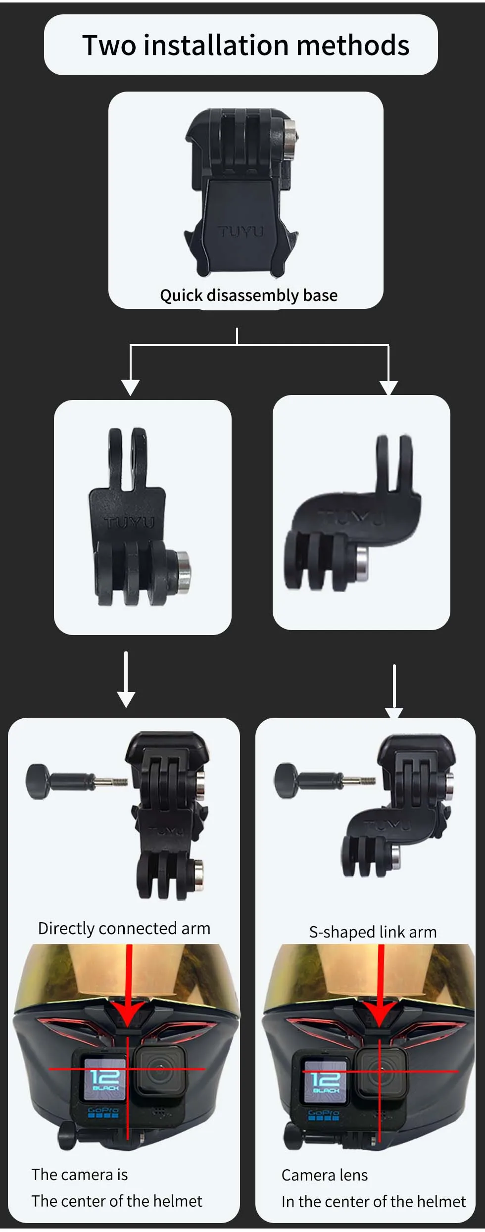 für LS2 FF901 Aluminium-Helm-Kinnhalterung für GoPro Hero 13 12 11 10 9 Insta360 X5 X4 X3 Ace Pro DJI Action 6 5pro 4 3 Kamera – Detail 4