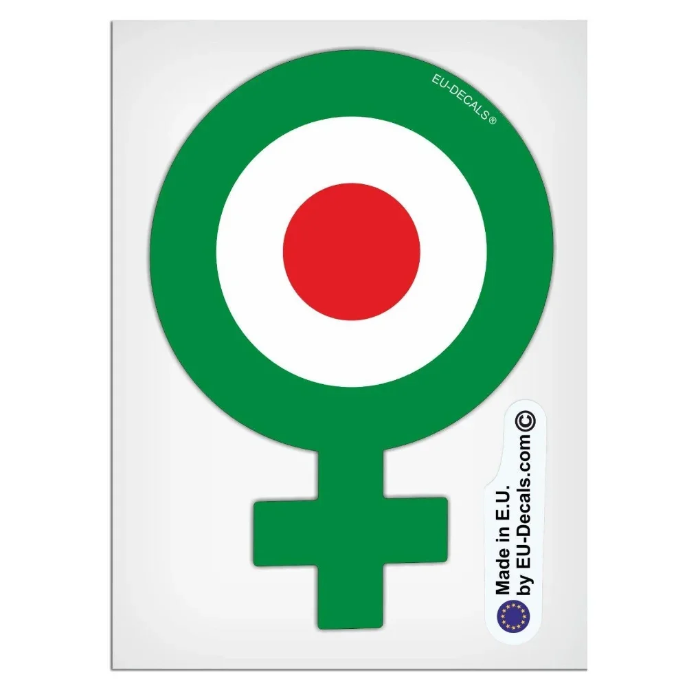 For 126mm-5'' Female Symbol Green target Laminated Decals Stickers for Vespa GTS GTV