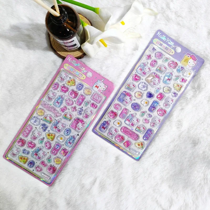 Nouvel autocollant Sanrio Kuramitsu Goka 2026, autocollant tridimensionnel mignon en forme de gemme, autocollant décoratif en cristal en relief