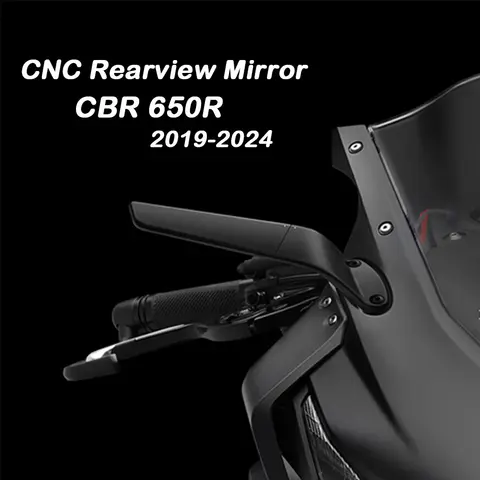 오토바이 보이지 않는 스포츠 백미러, 혼다 CBR650R CBR 650R 2019-2024 윙렛 회전식 백미러