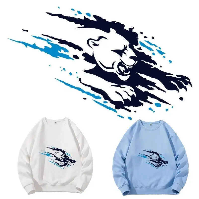 

Galloping Leopard Colorful vinyl Heat Transfer Stripes Iron On Men's T-shirt hoodie DIY decorative printed stickers washable