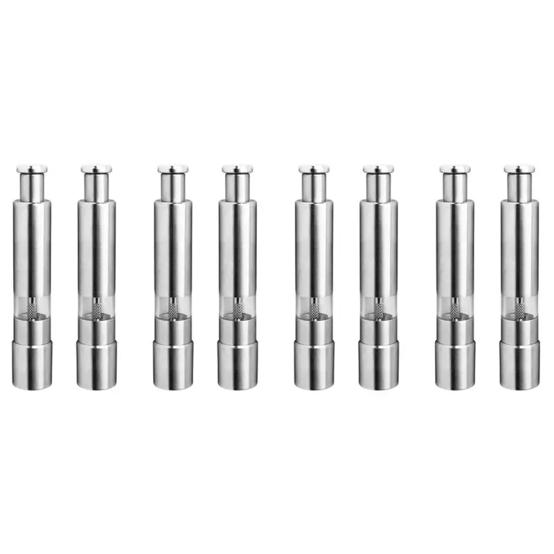 

ABFA Salt And Pepper Mill Set, Stainless Steel Salt And Pepper Grinder Durable One Hand Operation Salt And Pepper Mill 8 Pack