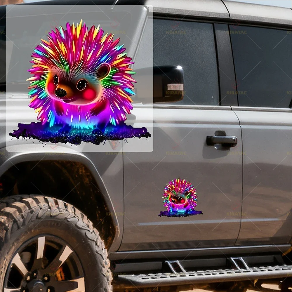 1개 화려한 네온 귀여운 고슴도치 자동차 스티커 방수 자동차 창문 문 오토바이 헬멧 페어링 연료 탱크 비닐 데칼