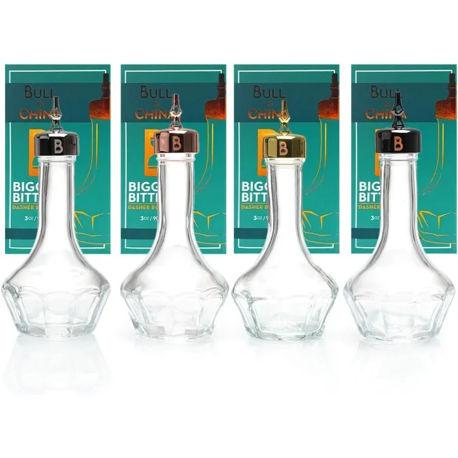 

Bitters Bottle 90ml Glass Dash Bottle With Dasher Top Professional Bar Tool For Bartenders and Home Bars The Quartet