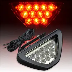Universal Brake Signal Lamp F1 Style Triangle Sporty 12LED Rear Fog Light Tail Third Brake Lamp  DRL For JDM BBA