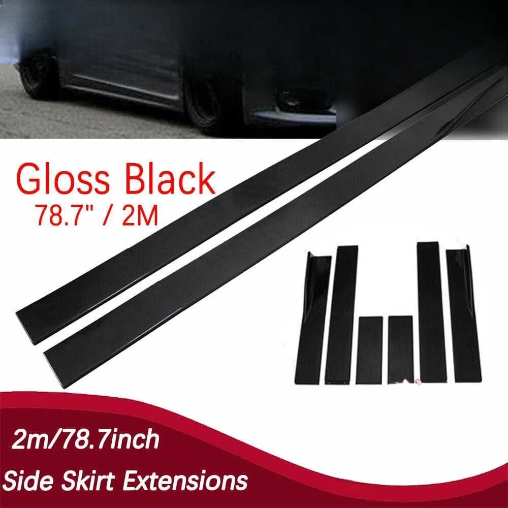 

78.7" Side Skirt Extension Rocker Panel Body Kit Lip Splitters For Universal Car United States