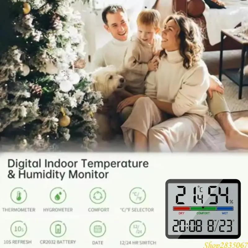 Termometri digitali del misuratore umidità temperatura Monitor per data per data per camera da