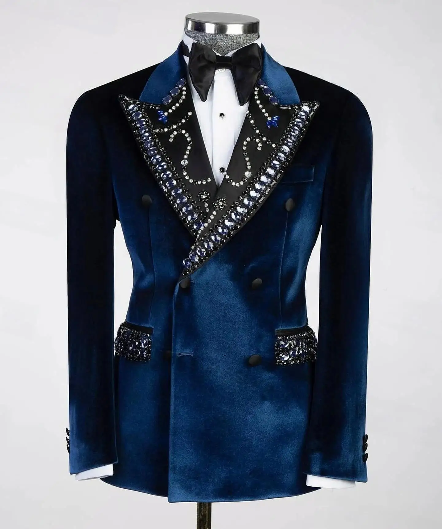 

Luxury Crystal Velvet men's suit High Quality Jacket for Men 1 Piece Prom Party Wedding Tuxedos Men's Stage Costume