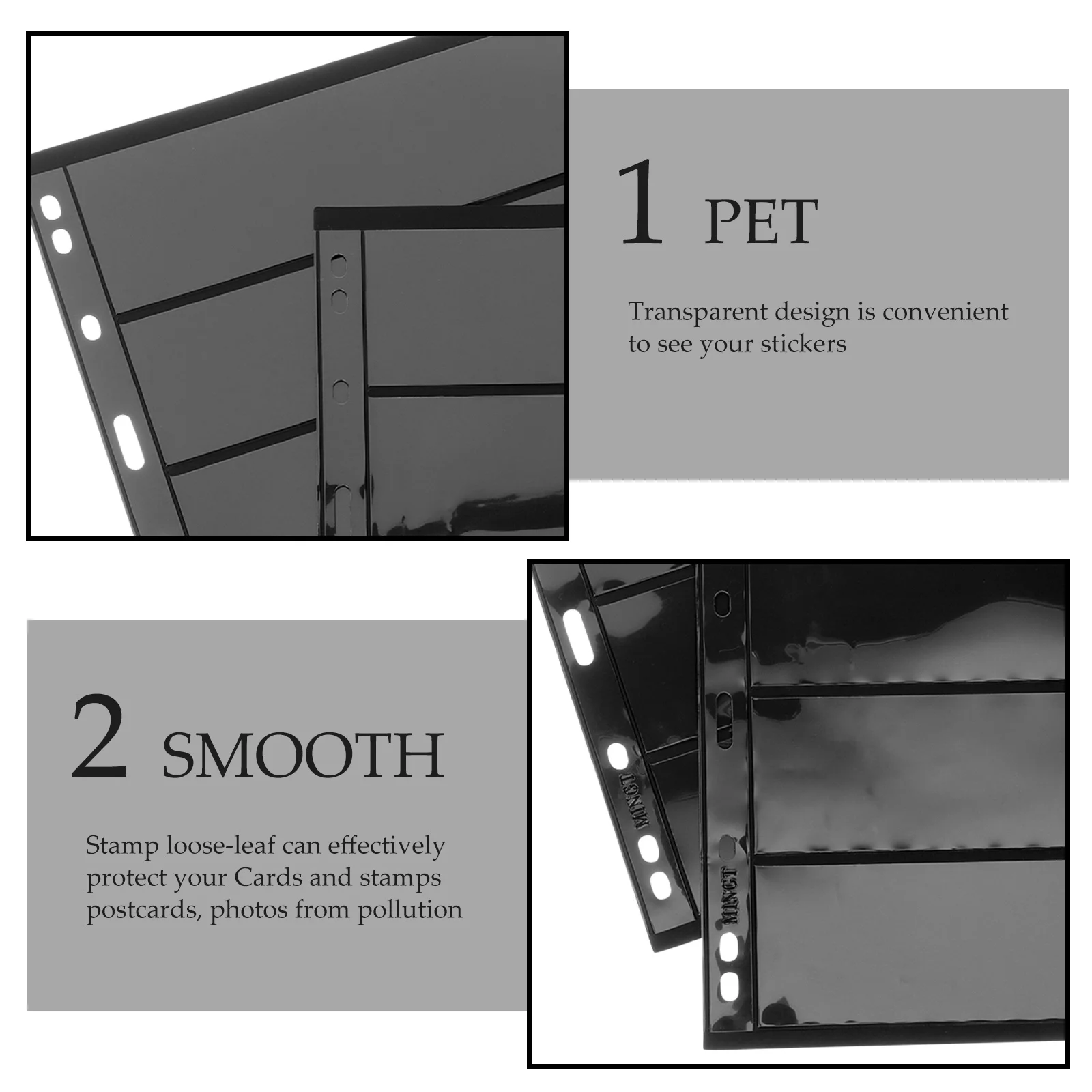 

10pcs Standard Stamp Loose-Leaf Transparent Reusable Holder For Cards Stamps Postcards Photos A5 Binder Collection Supply