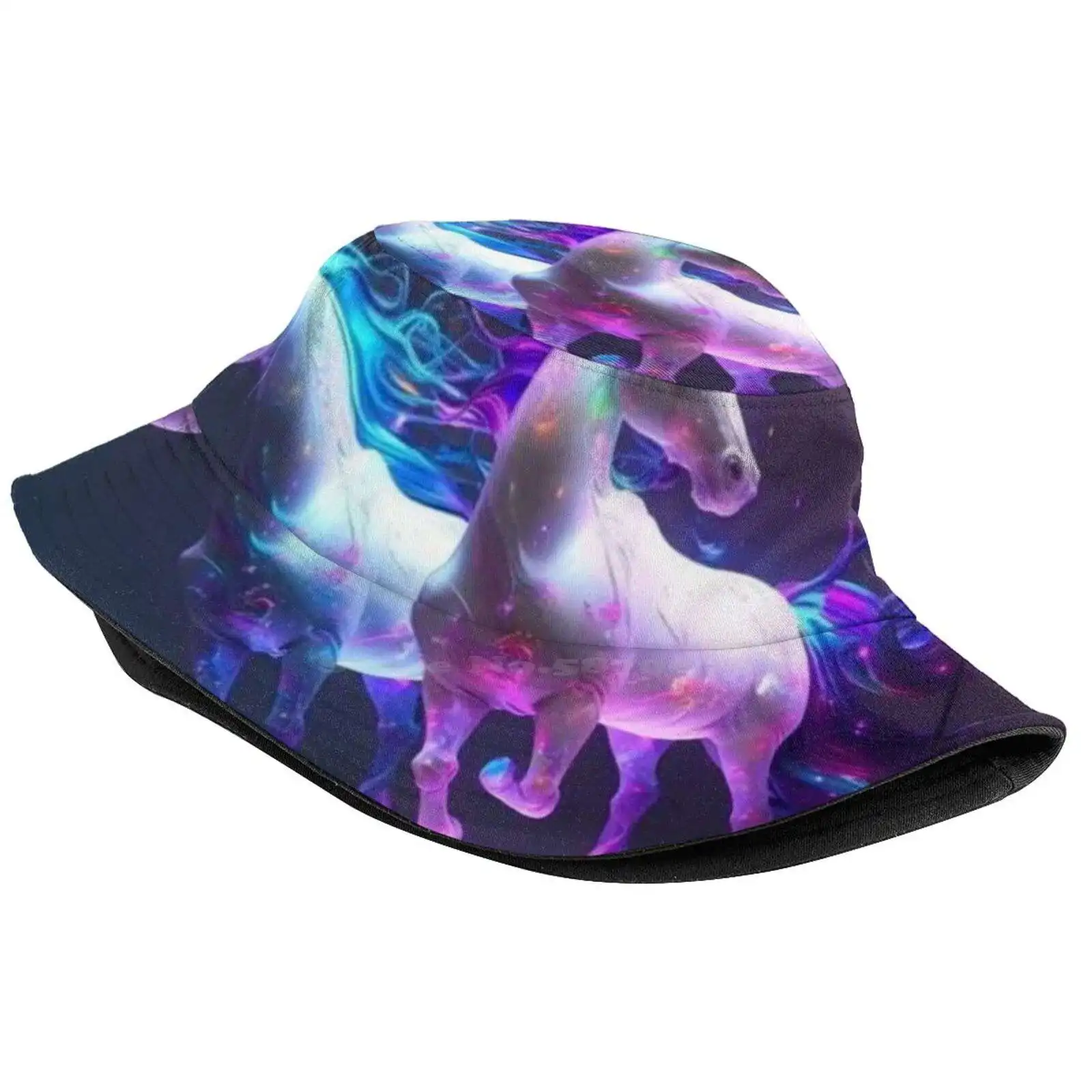 Colourful And Beautiful Unicorns Sun Cap Fisherman Hat Bucket Hats Unicorn Wars Fantasy Funny Unicorns Unicorns Player Magical