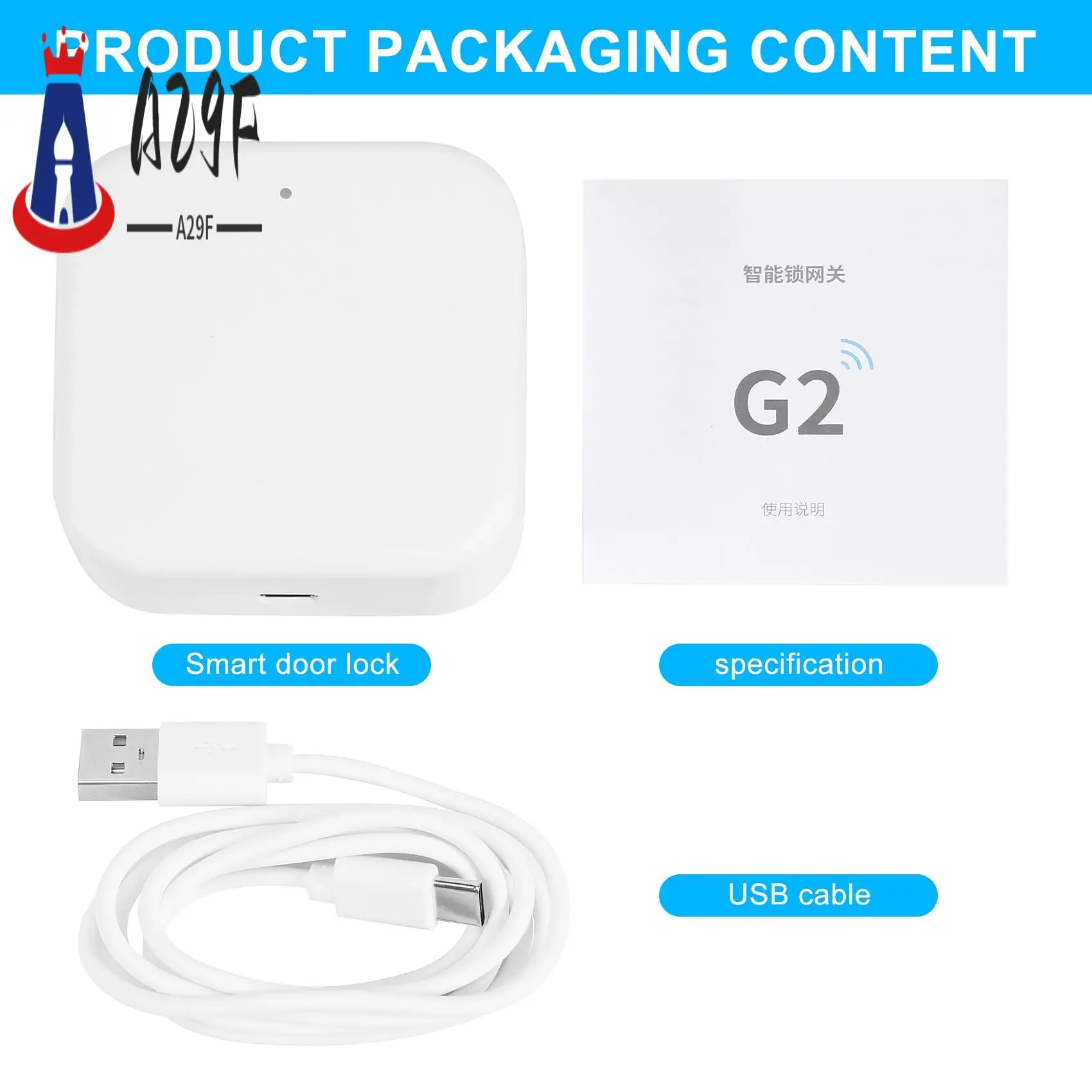 

A29F-Bluetooth Wifi Gateway Fingerprint Password Smart Electronic Door Lock Home Bridge Ttlock App Control Gateway Hub