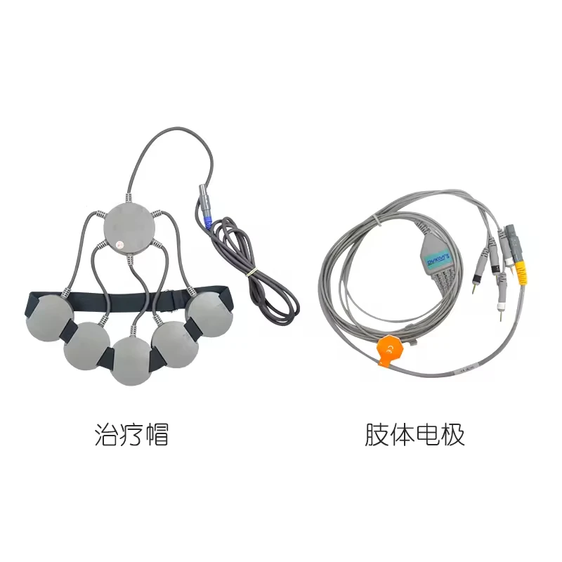 3-in-1 Transcranial Magnetic Brain Reflex Electrotherapy Device with Cap, Limb Electrodes & Ear Electrodes