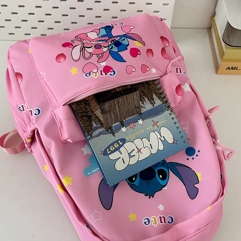 

Рюкзак с героями мультфильмов Disney Stitch, прочный нейлоновый рюкзак для школьных путешествий и ежедневных поездок, детский рюкзак большой вместимости