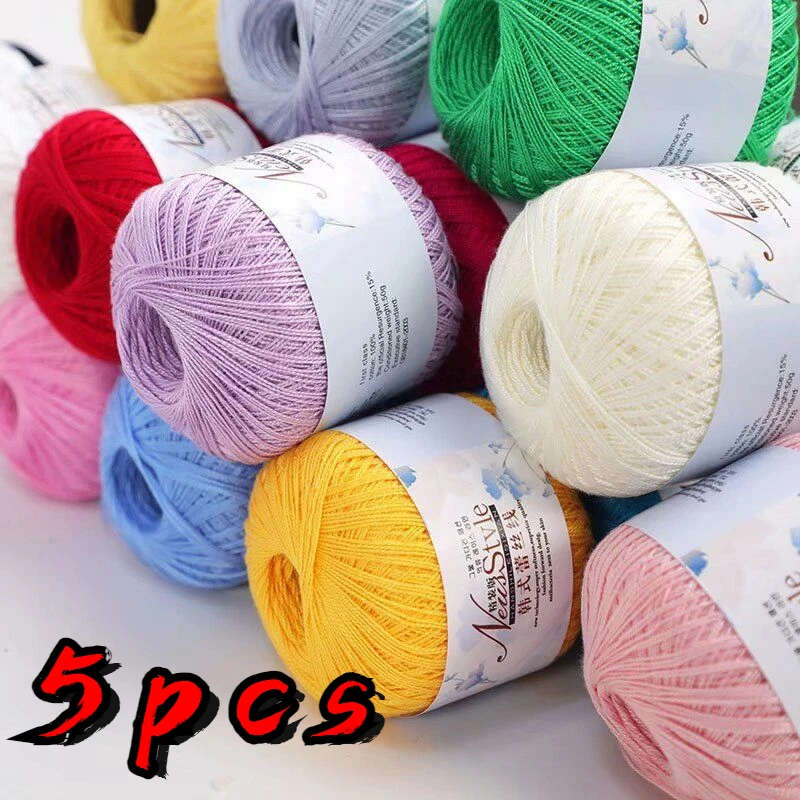 8 # Lace Thread, Pure Cotton Thread, Light Handmade DIY Weaving, Summer Crochet Thread, Shawl, Short Sleeved Fine Yarn Ball