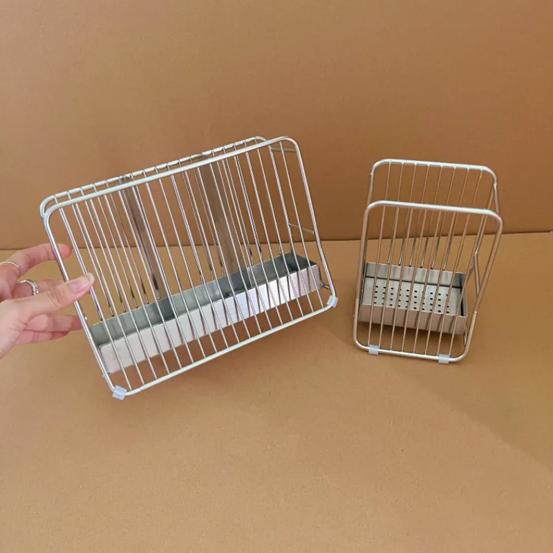 

Wall-mounted 304 Stainless Steel Chopstick Storage Box High-End Spoon Stand Kitchen Household Organizer