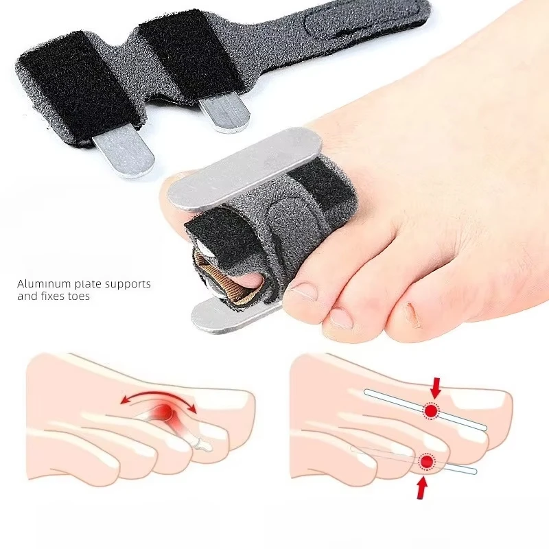 3pc Toe Splint Aluminum Support Braces For Hammer Toe Protection Breathable Digit Straightener Claw Toe Sleeve Wearable In Shoes