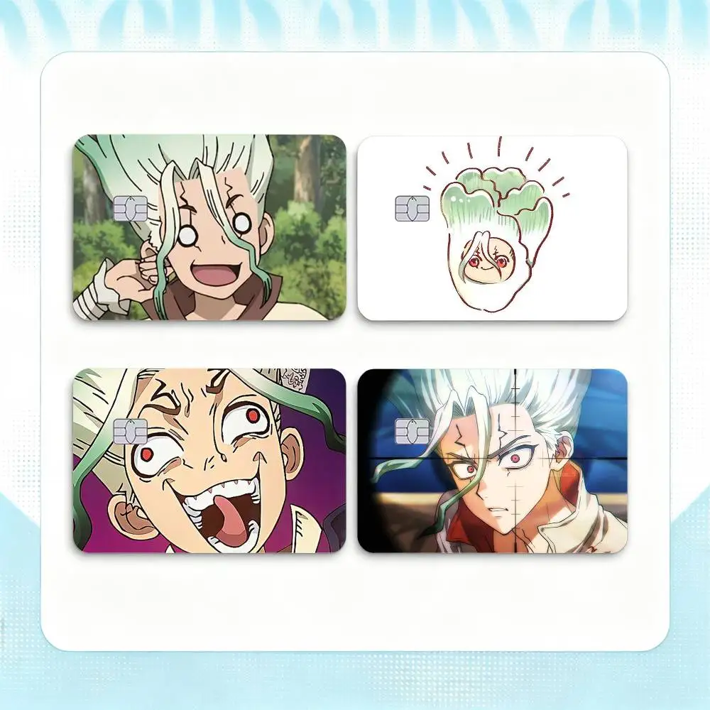 Anime Dr STONE Ishigami Senku Credit Card HD Stickers Game Card Decal Small Chip Waterproof Sticker Gift