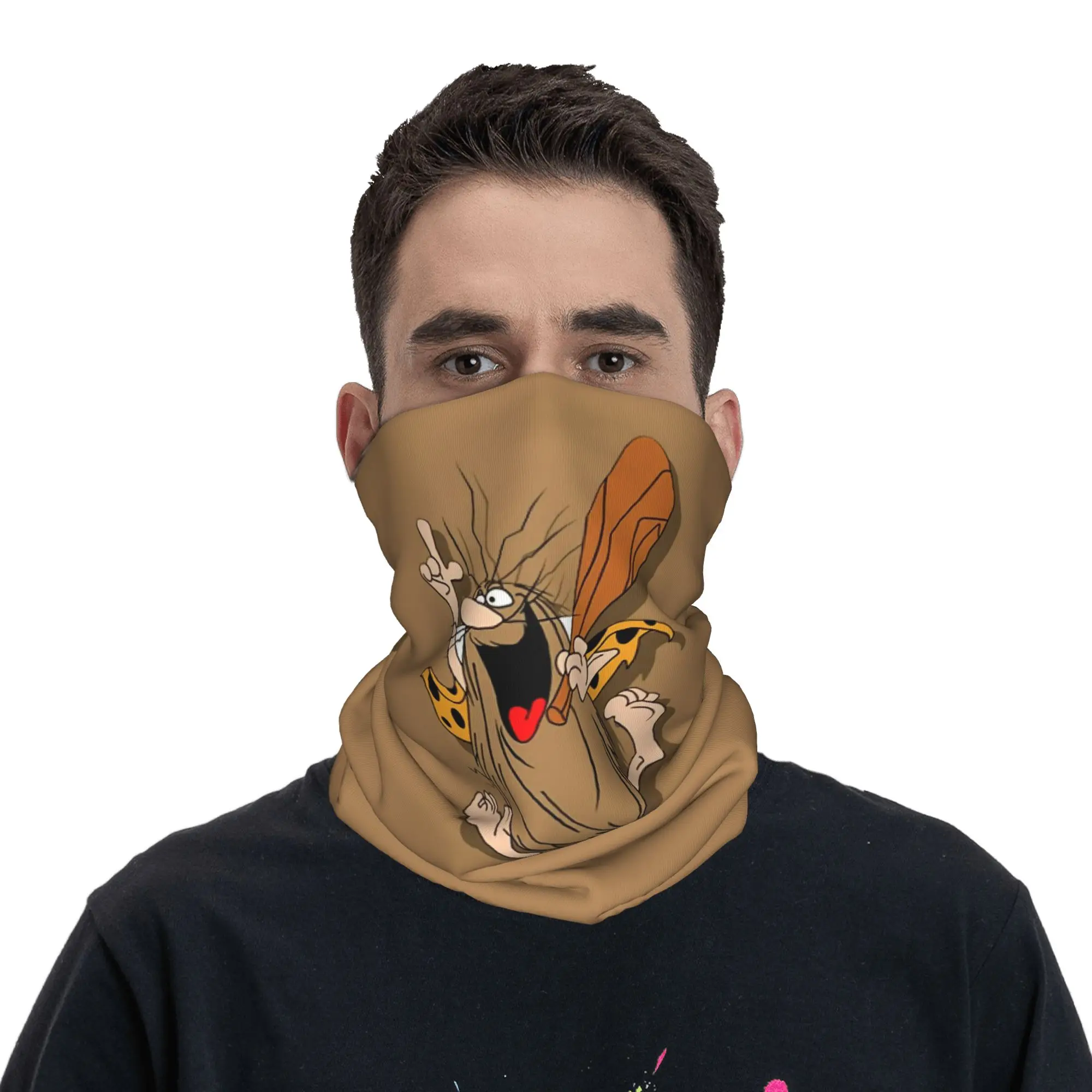 Captain Caveman and the Teen Angels Themed Bandana Neck Gaiter Printed Mask Scarf Multi-use Cycling Scarf Running For Men Women