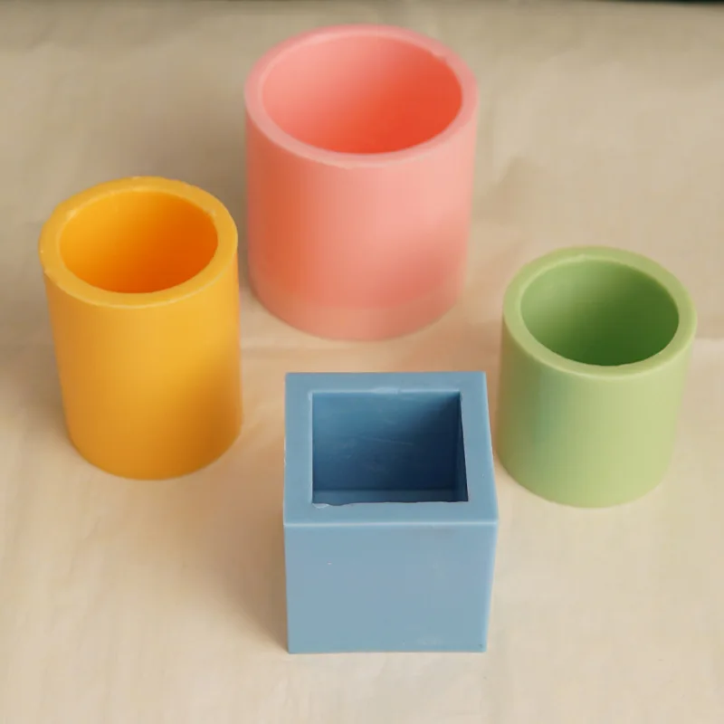 Internal Burning Cup Candle Mold DIY Cylindrical Hollow Square Candle Mould PC Material Hollow Windproof Candle Molds