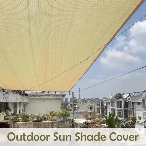 Jiujun-Privacy Sunshade Net: hecho de tela de malla de HDPE cuidadosamente seleccionada, presenta una tasa de sombreado de hasta el 90% de color beige
