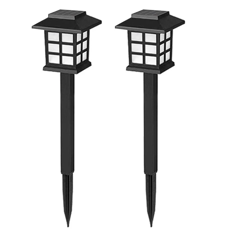 

2 PCS LED Solar Pathway Lawn Lights Black Outdoor Waterproof Solar Lamp For Garden/Landscape