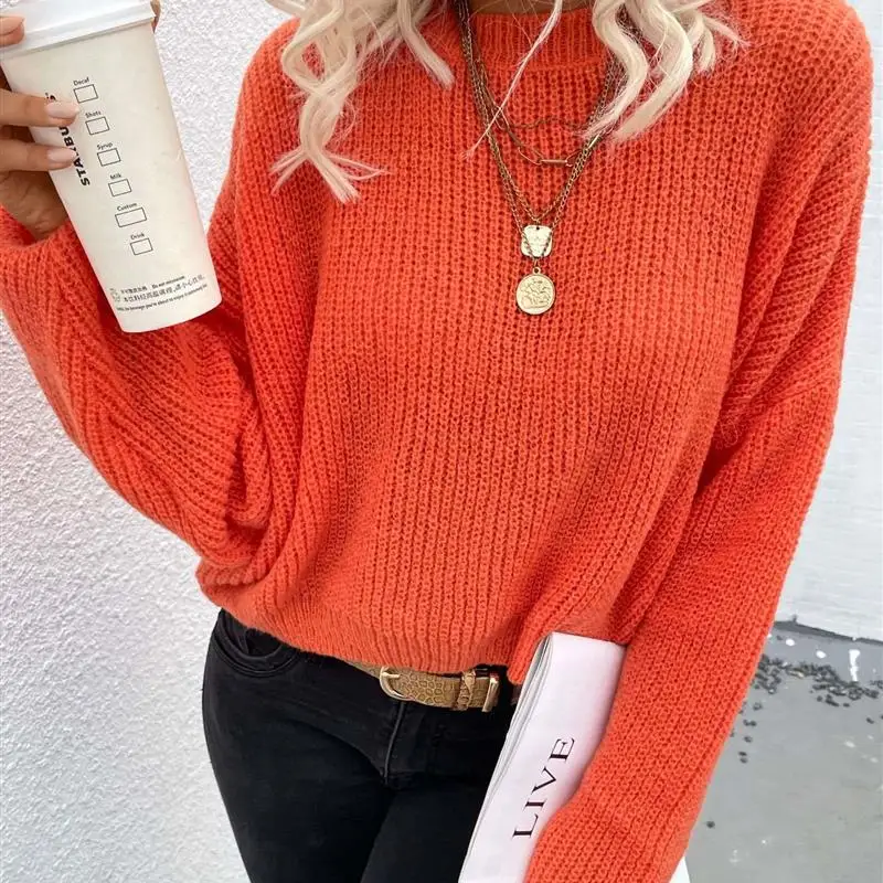 

Women's Loose Long Sve Sweater Autumn New Sle Commute Thiened Polyester Fiber Pure Color Overhead Dring