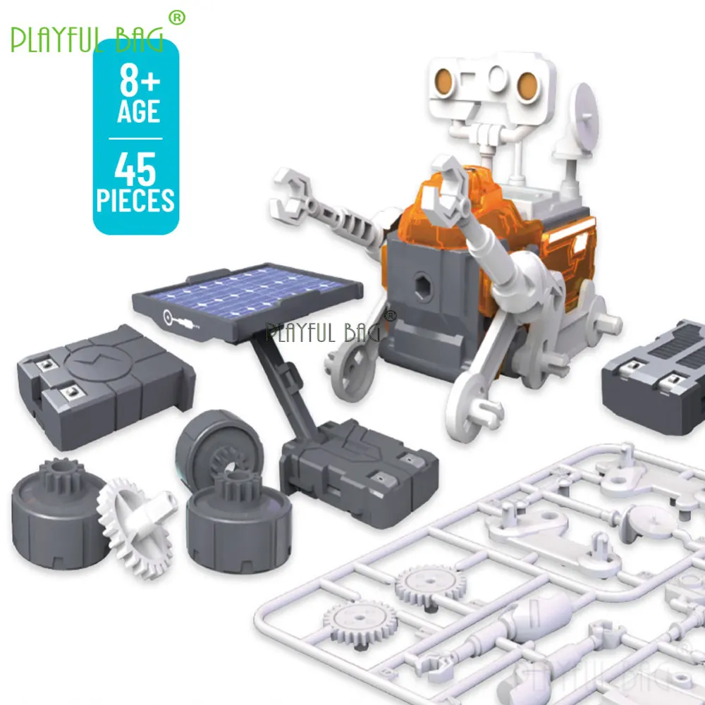 Kit de cachorro robótico movido a energia solar, veículo de exploração, montagem artesanal, brinquedo científico, engraçado, presentes de natal para crianças vg229