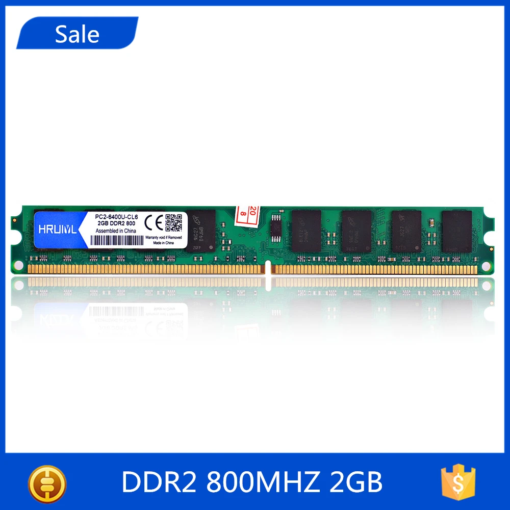 

HRUIYL 2gb DDR2 800 800mhz PC2-6400 DIMM RAM DDR2 2GB 2G 800 mhz Memory Ram Memoria for All Motherboard Desktop Computer PC