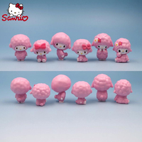 My Melody Sweet Sheep Sanrio Cute Doll Pink Set of 6 Diy Accessories Phone Case Cake Diy Handmade Pvc Material 3Cm Anime Figure