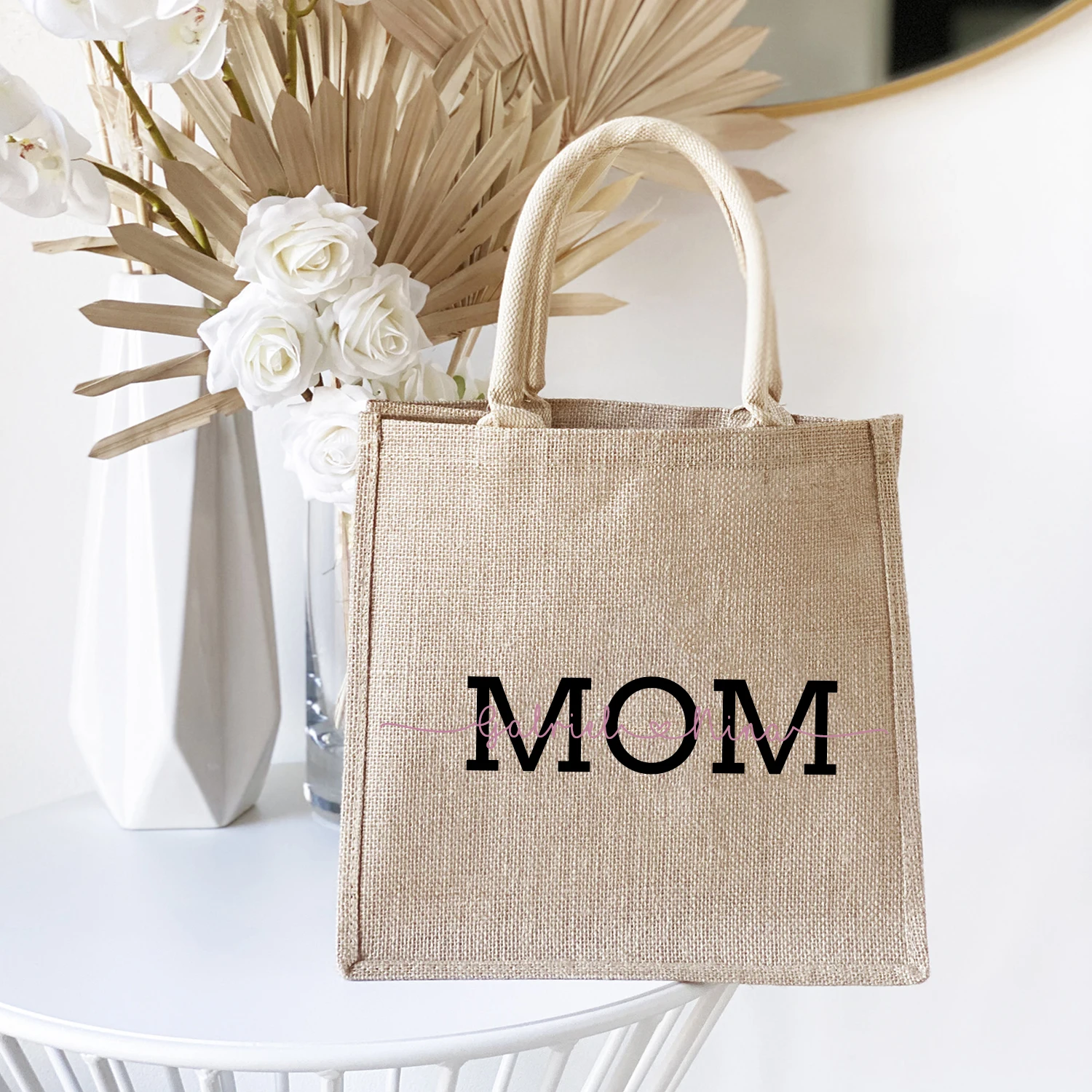 Personalized Beach Bag Bridesmaid Beach Bag Custom Name jute bag Burlap Bags Reusable Shopping Storage Handbag Bachelor party