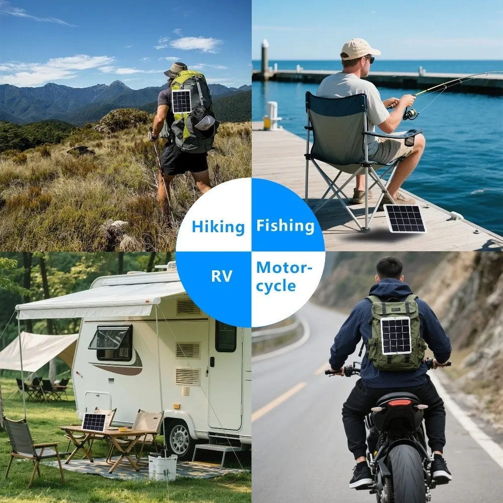 USB Solar Panel 5V 3W Output for Charging For Mobile Phones During Camping Hiking Fishing and RV Outdoor Adventures