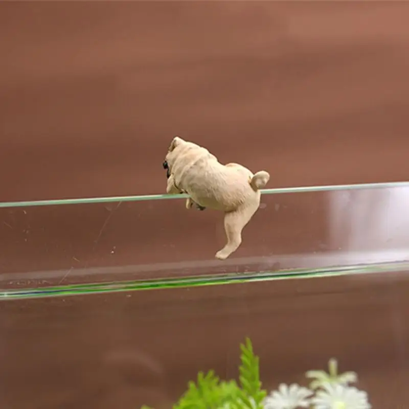 H9EC Animal Aquarium Decorations Miniature ลูกสุนัขแกะสลักวัสดุเครื่องประดับวัสดุที่ปลอดภัย