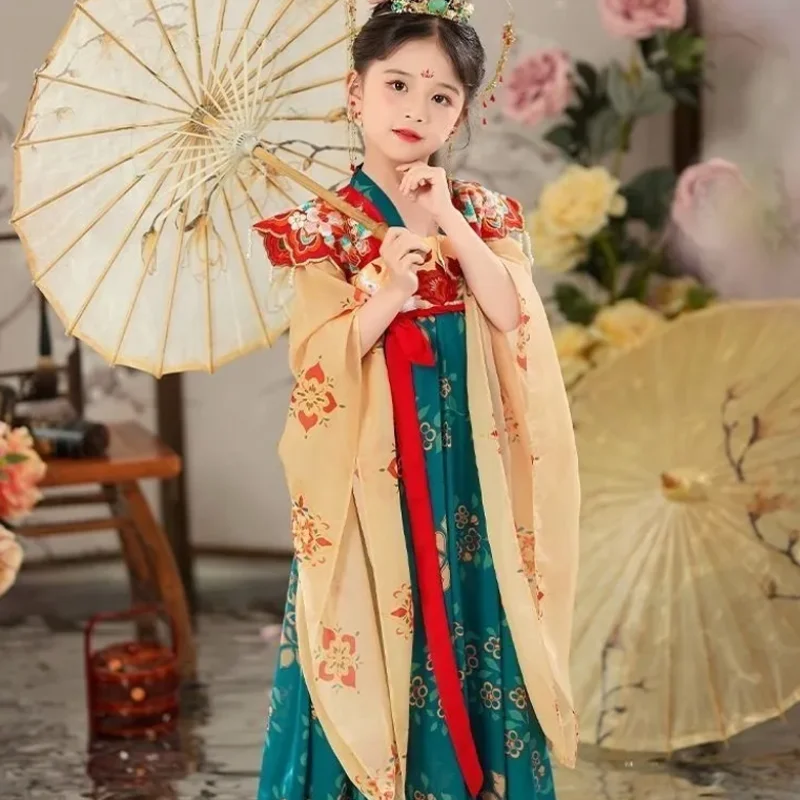 

New Chinese Hanfu imitating Tang Dynasty girl's casual retro dress