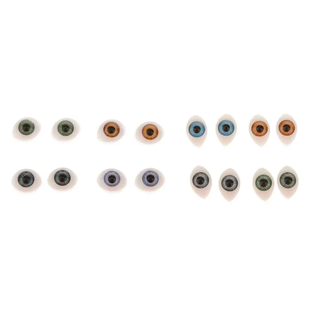 

16 pcs Back Plastic Eyes Iris for Porcelain Dolls DIY 5mm 6mm DIY Handmade Doll Eyeball For BJD Doll Making Crafts Accessories