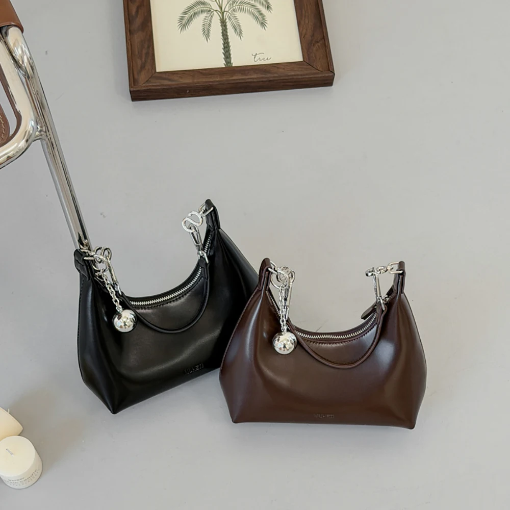 2026 Women's High Grade PU Leather Crossbody Bag Early Autumn Solid Color Soft One Shoulder Bags Commute Underarm Bags