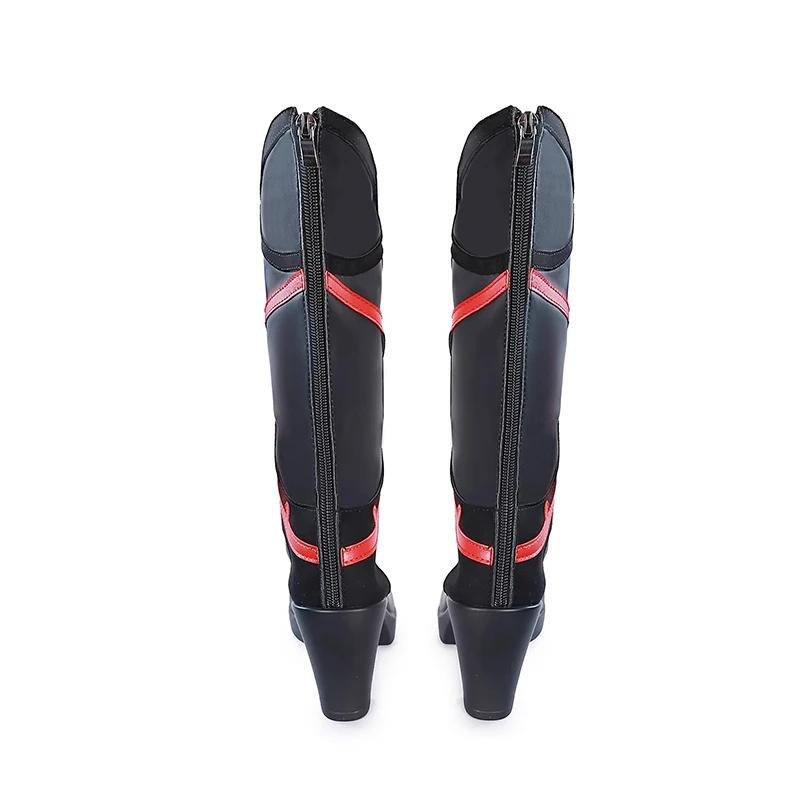 ความรักและ Deepspace นางเอกคอสเพลย์รองเท้า Abysm Sovereign หนังสีดํารองเท้าเครื่องแต่งกายใดๆขนาดสําหรับ Unisex