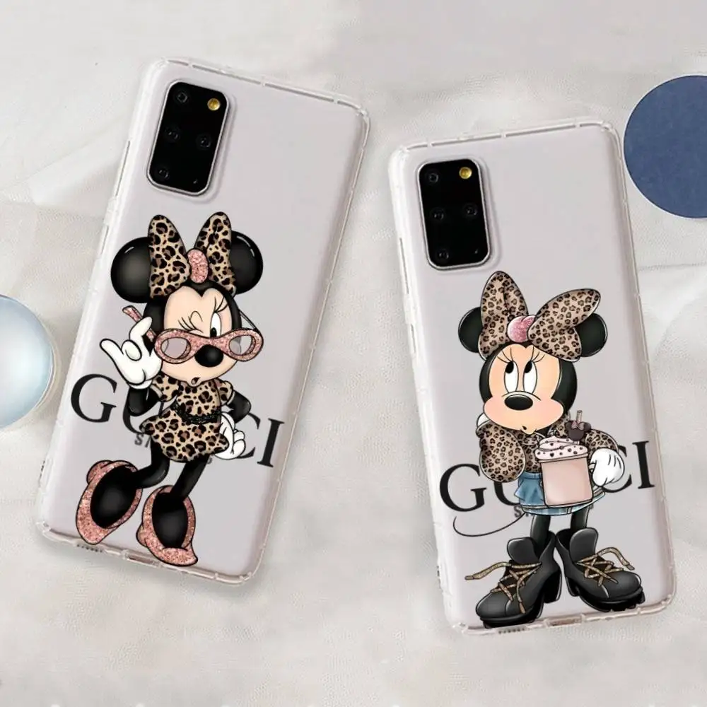 

Fashion Leopard Print Cute Mouse Phone Case For Samsung Galaxy S 20 30 21 22 23 24 A 30 50 31 32 51 70 71 72 73 Plus Clear Case