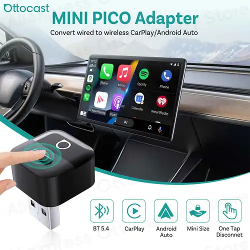 Ottocast 2026 Mini Pico 2 En 1, Adaptador Inalámbrico